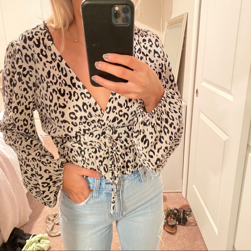 Cheetah top ONLY WORN ONCE